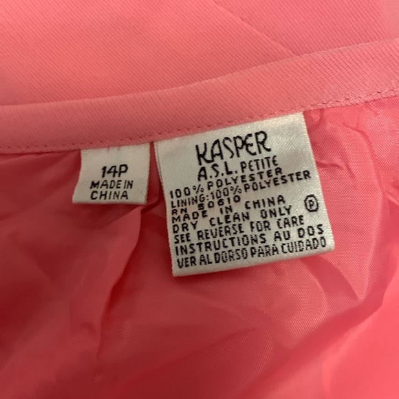 NWT KASPER ASL Petite 2PC Pink Polyester Skirt Suit Size 14P MSRP $275 - Picture 10 of 12
